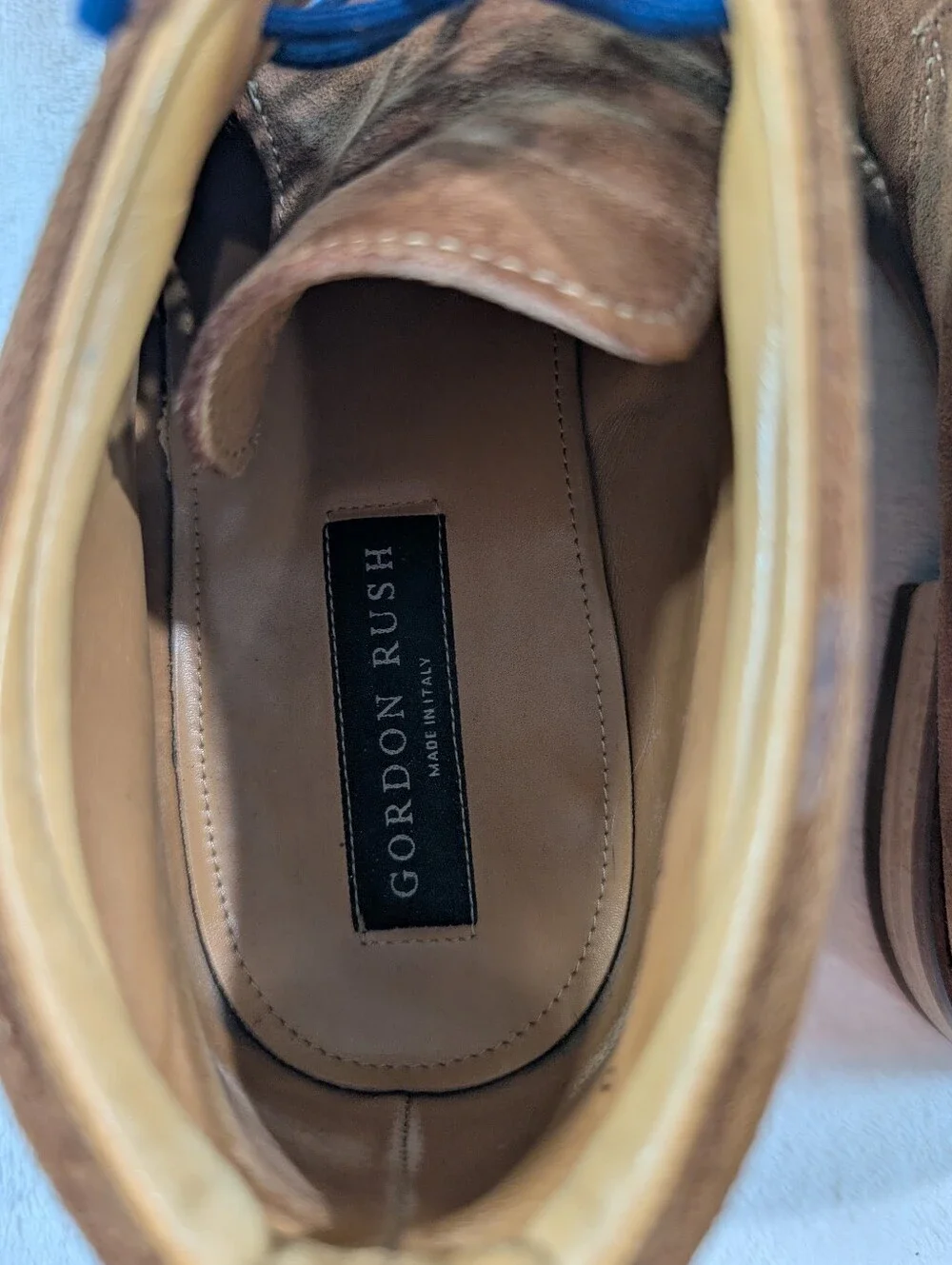 Gordon Rush Tan Suede Leather Chukka Boots Made in Italy Square Toe Men’s Sz 10